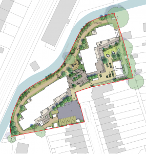 Plan of Church Grove site alongside Ravensbourne