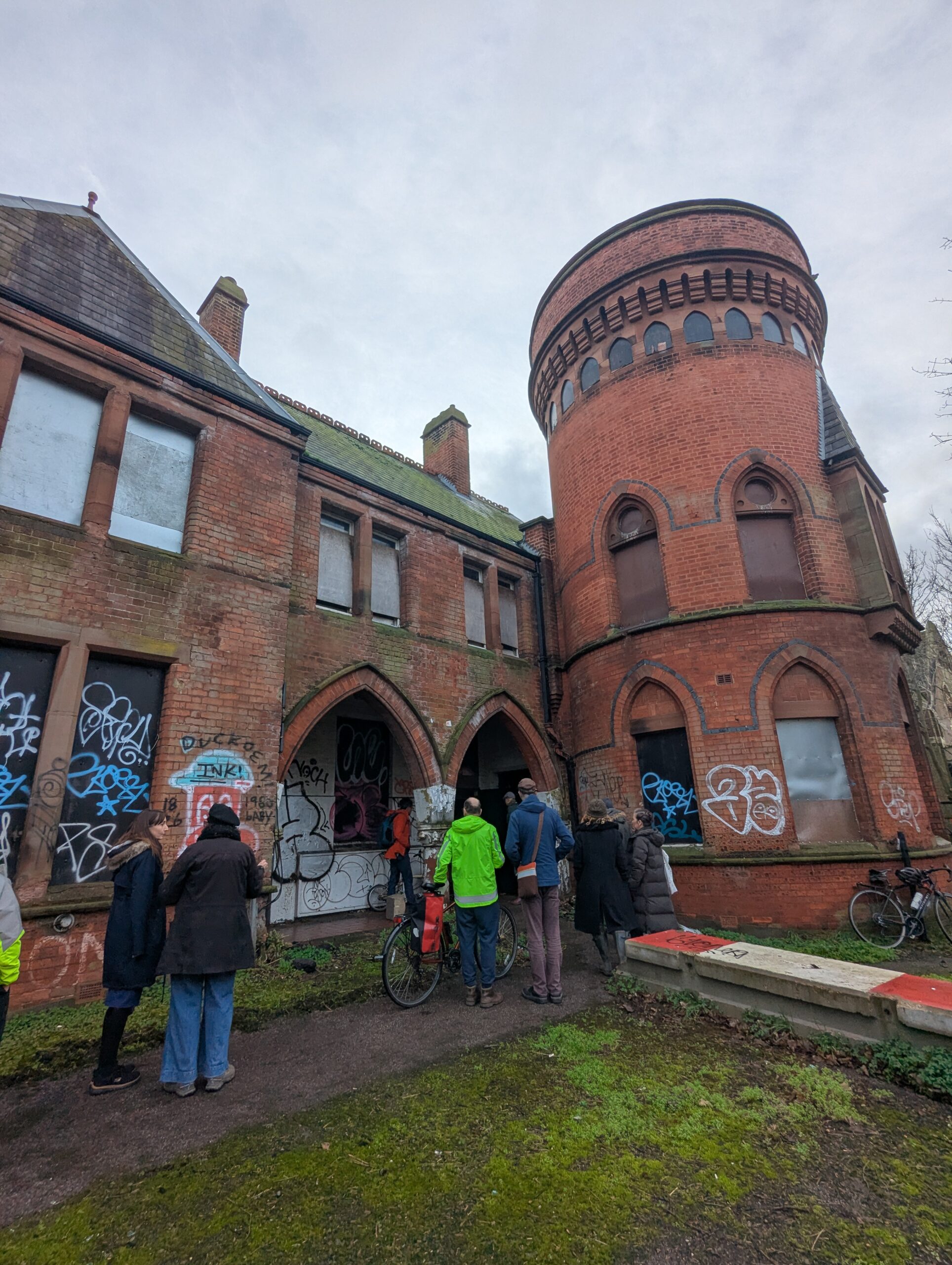RUSS members visiting the Playtower site.